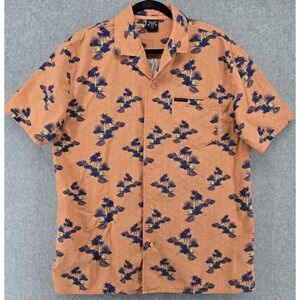 Grunt Style Mens XL Getaway Americaw Button Shirt Hawaiian Eagle Orange Vacation